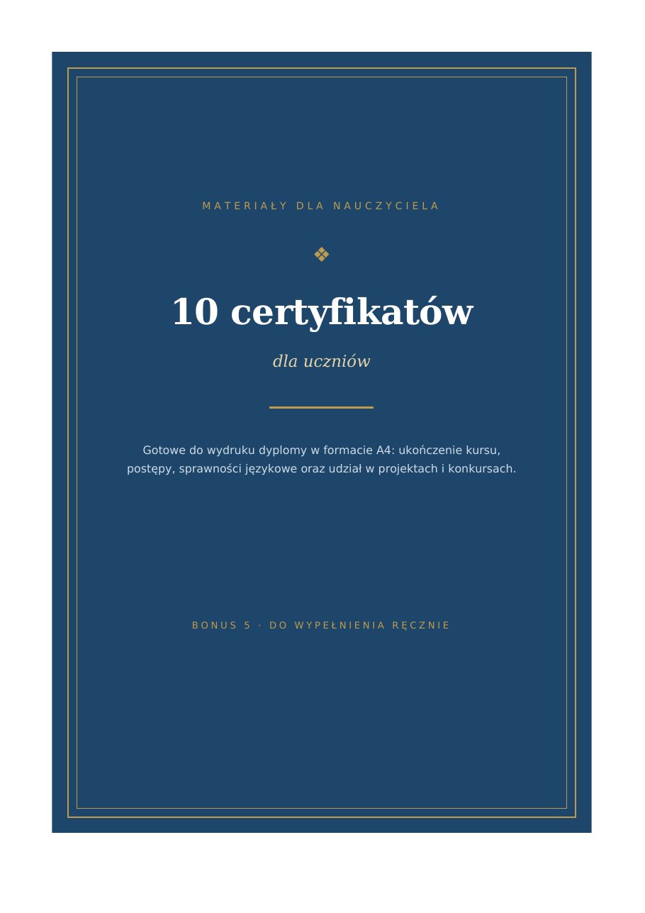 Okładka: 10 certyfikatów dla uczniów